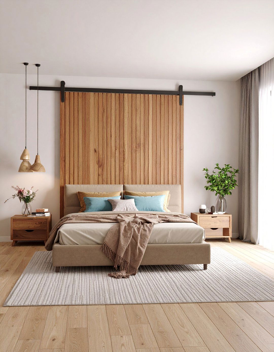 Contemporary Horizontal Slat Barn Door - 25 Barn Door Ideas