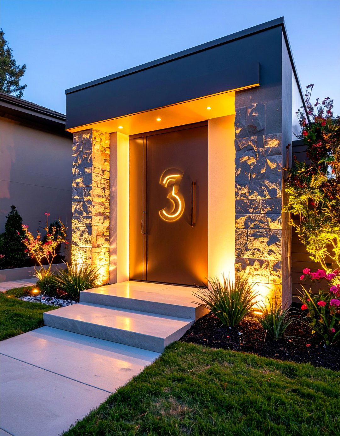 Contemporary House Number Shadow Box Display - 25 House Number Ideas