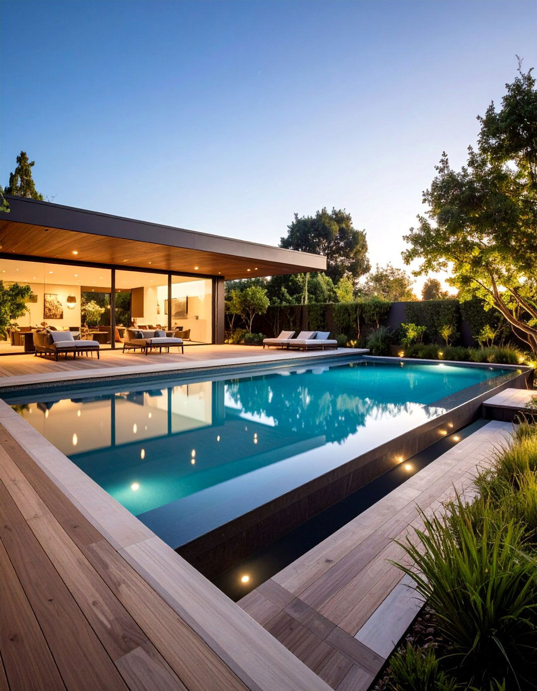 Contemporary Infinity Backyard Pond - 25 Backyard Pond Ideas