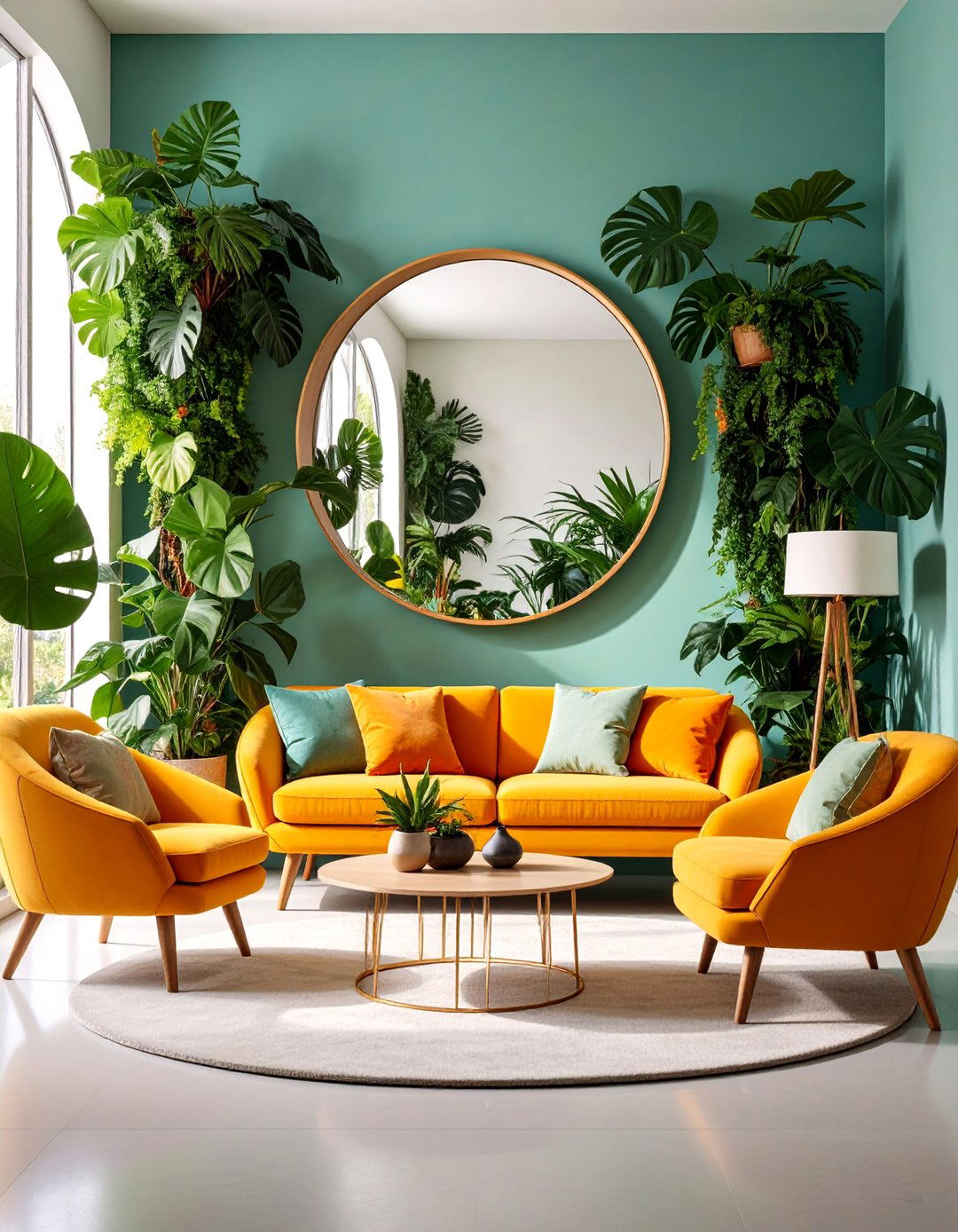 Contemporary Irregular Shape Mirror Art - 25 Living Room Mirror Ideas