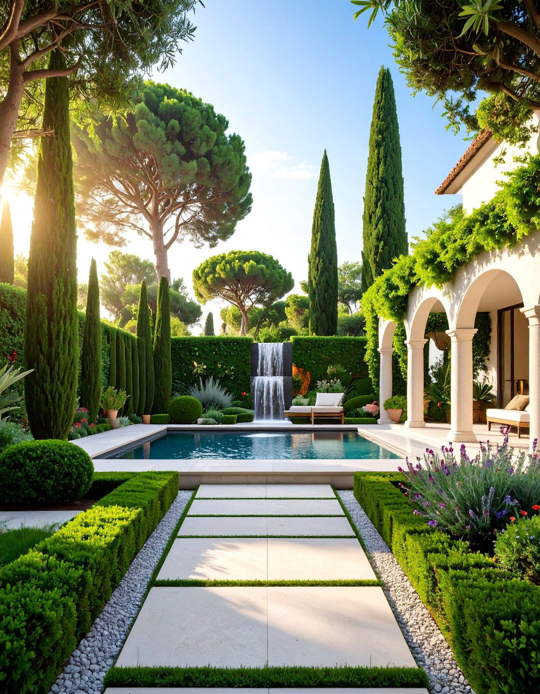 Contemporary Italian Garden with Minimalist Design and Bold Plants - 25 Italian Garden Design Ideas