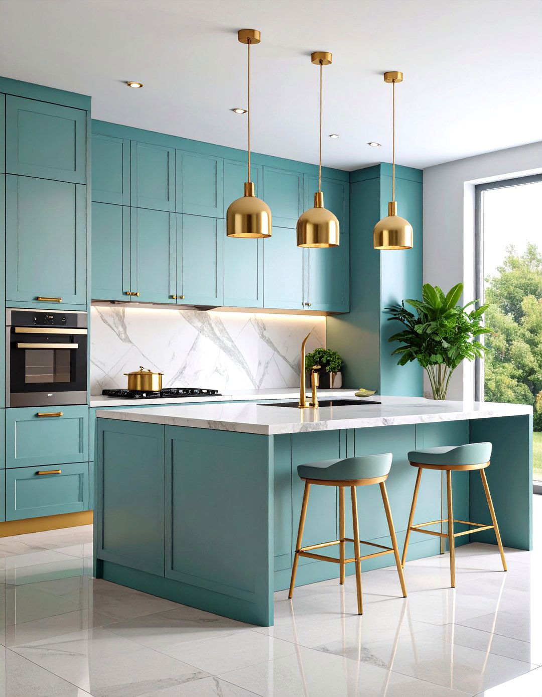 Contemporary Kitchen Sophistication with Subtle Metallic Accents - 25 Kitchen Wallpaper Ideas