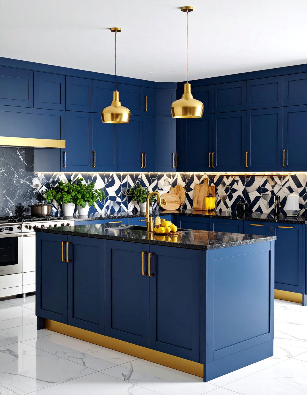 Contemporary Kitchen with White Appliances and Dark Accents - 25 Kitchen With White Appliances Ideas