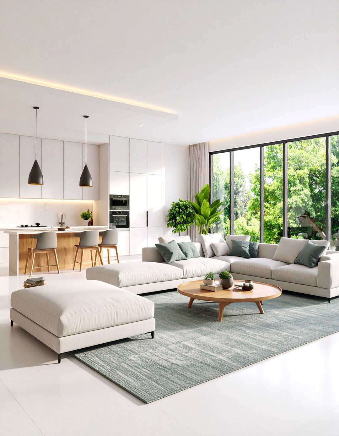 Contemporary Korean Living Room with Technology Integration - 25 Korean Living Room Ideas