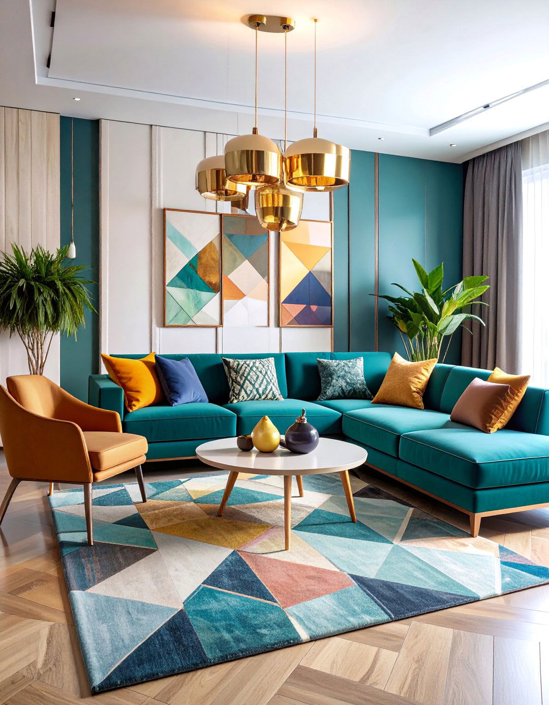 Contemporary Living Room Geometric Layout - 25 Living Room Layout Ideas
