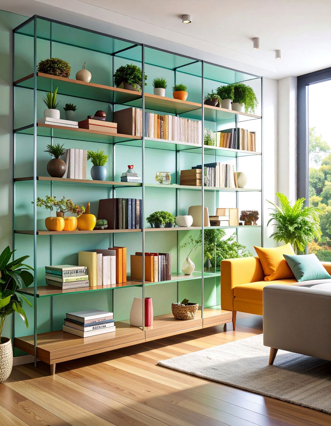 Contemporary Living Room Shelf Acrylic Transparency - 25 Living Room Shelf Ideas