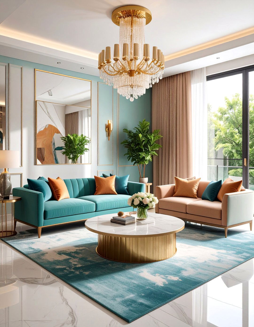 Contemporary Luxury Symmetrical Arrangement - 25 Symmetrical Living Room Ideas