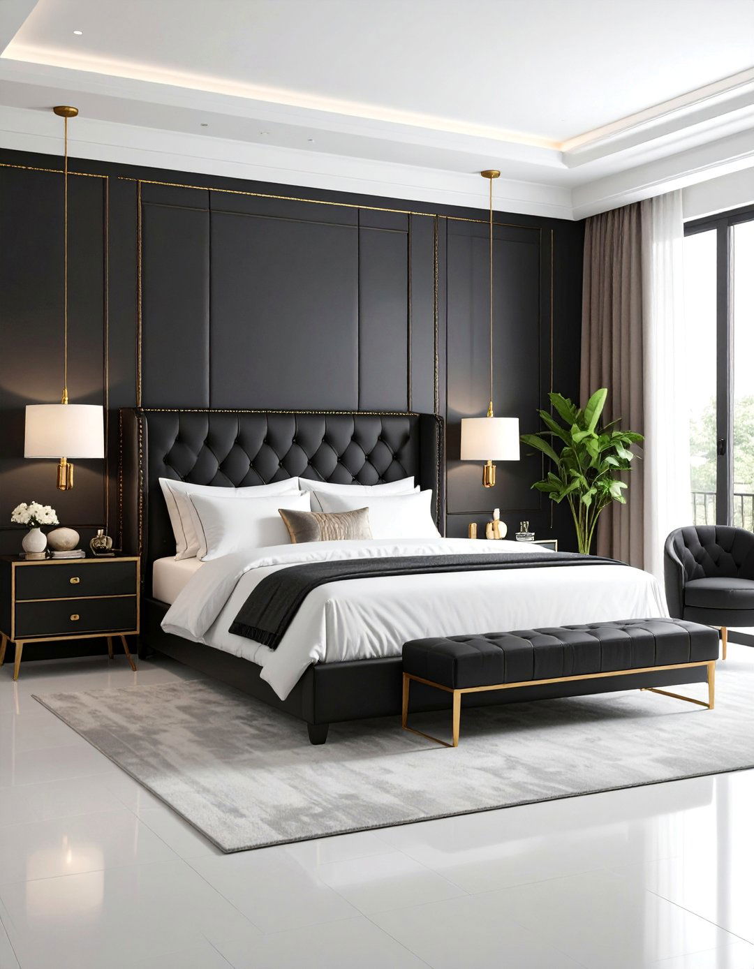Contemporary Luxury with Leather Accents - 25 Black and Gold Bedroom Ideas