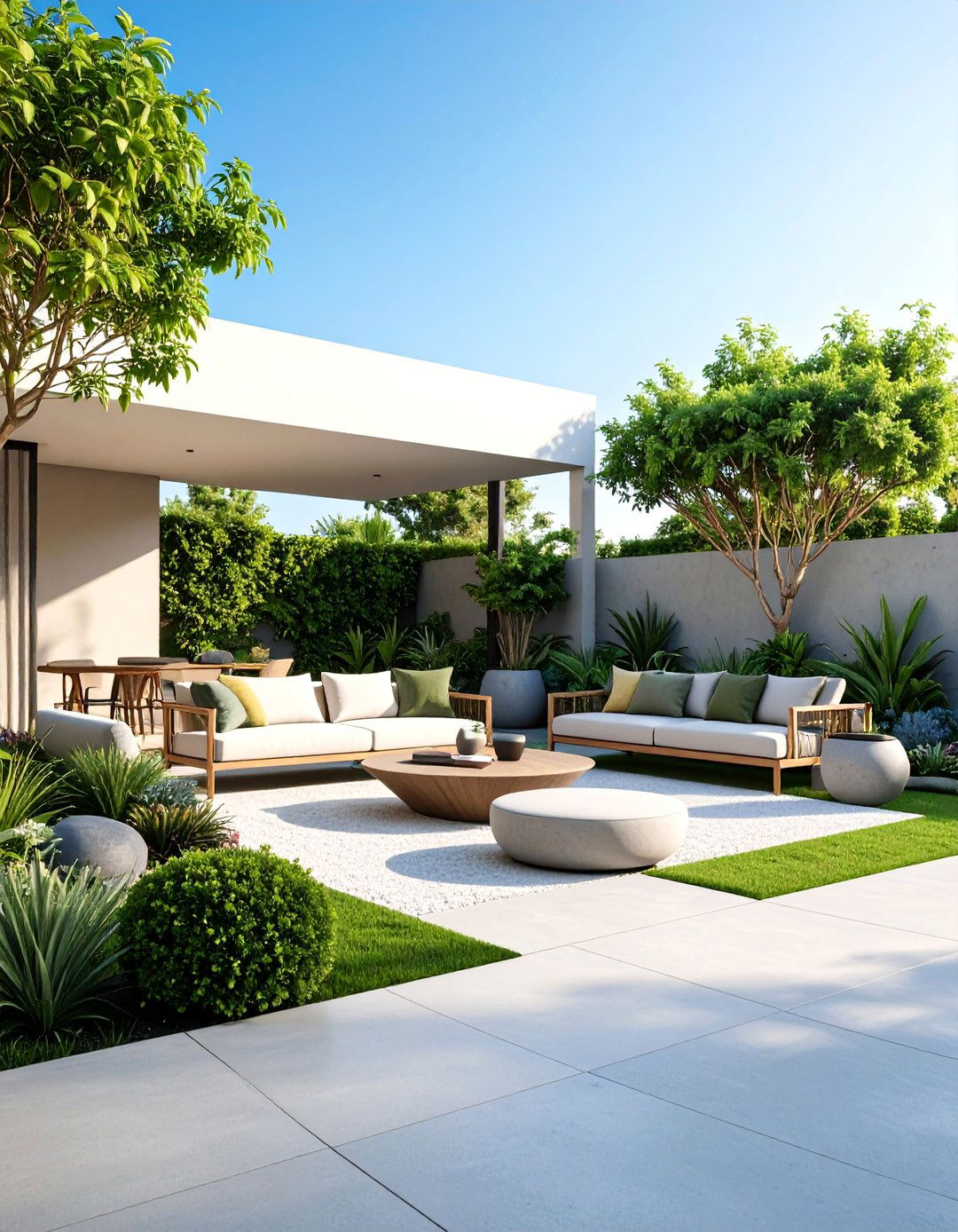 Contemporary Minimalist Landscape with Clean Lines - 25 Large Backyard Ideas