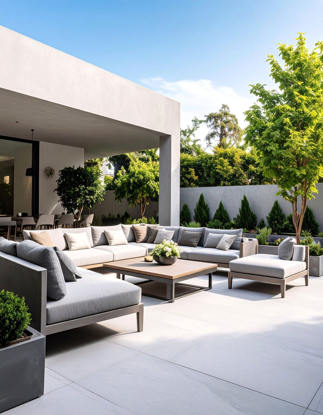 Contemporary Minimalist Patio with Clean Lines - 25 Patio Decor Ideas