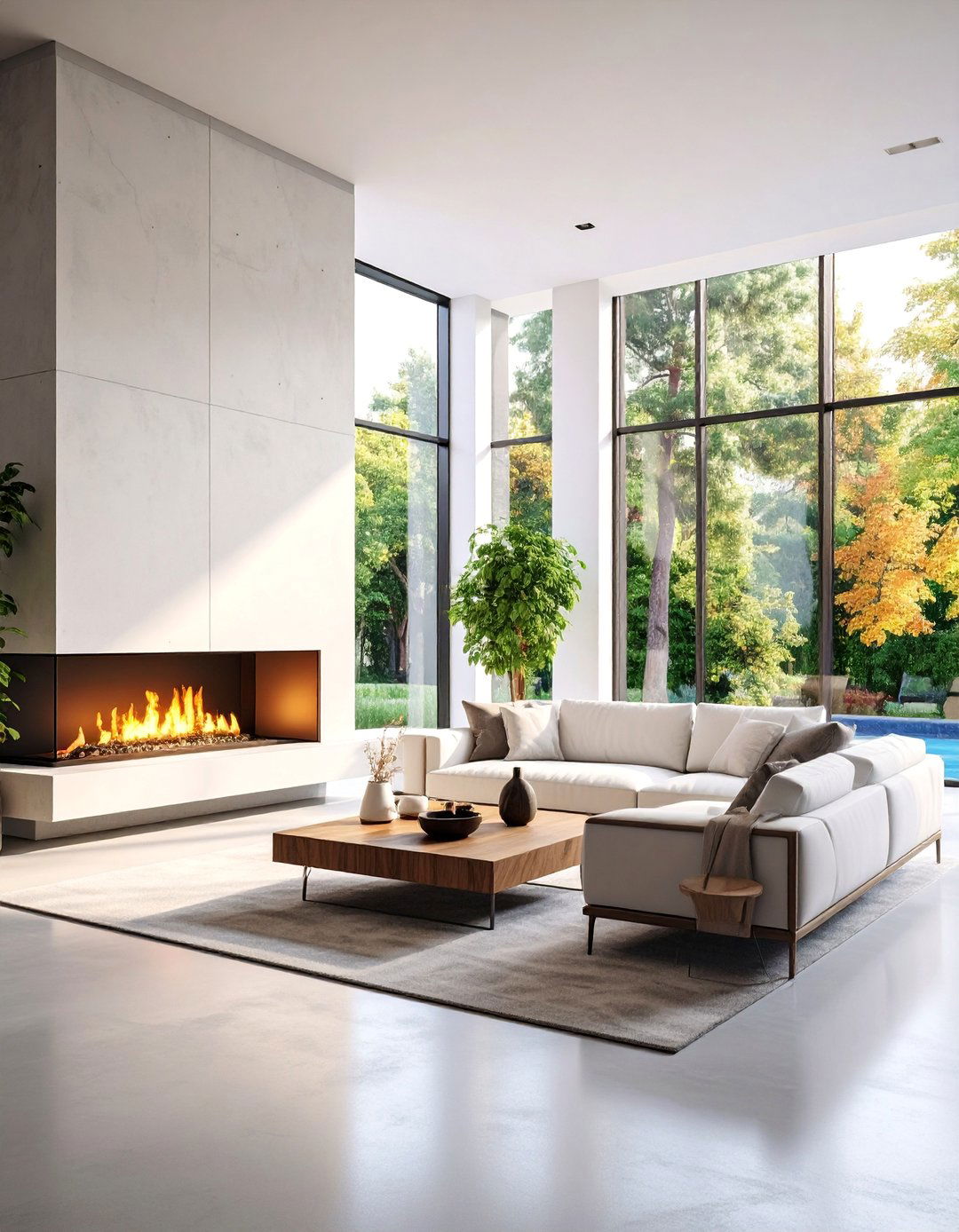 Contemporary Minimalist Sunken Lounge with Neutral Tones - 25 Sunken Living Room Ideas