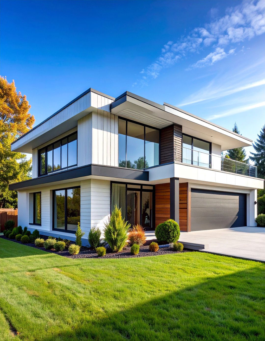 Contemporary Minimalist White Lap Siding - 25 White Siding House Designs
