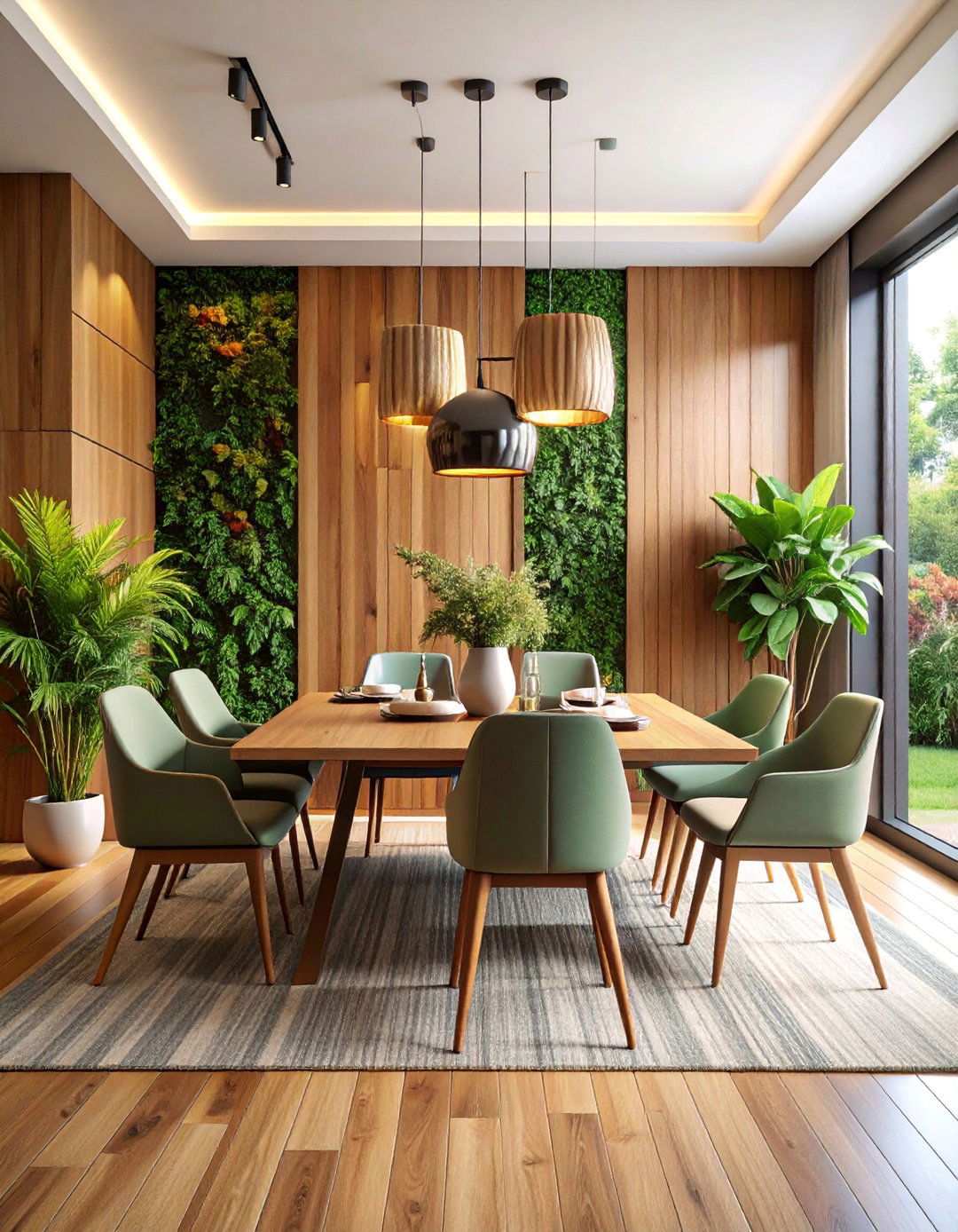 Contemporary Mixed Material Dining Room Paneling - 25 Dining Room Wall Paneling Ideas