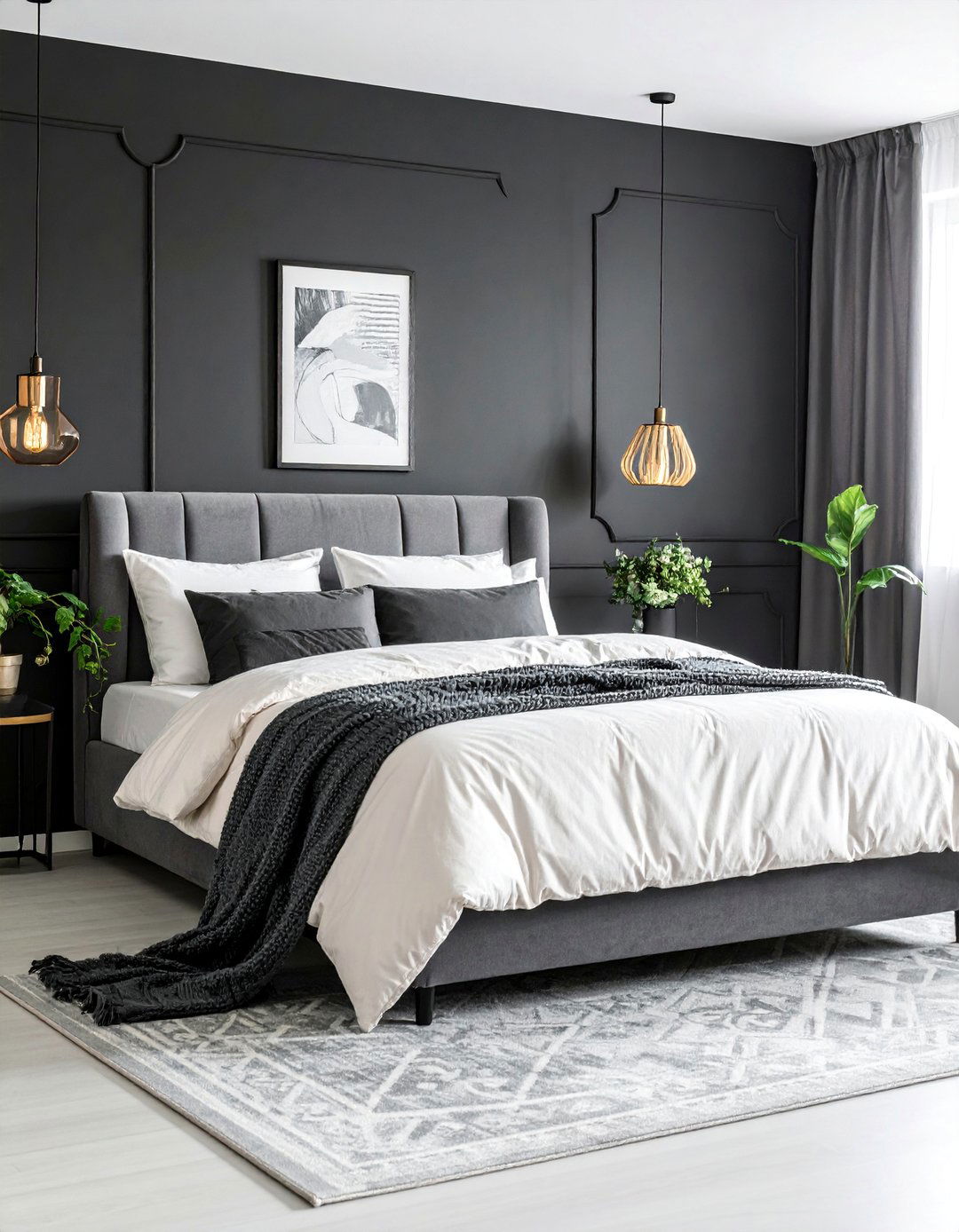Contemporary Monochrome Cream and Black Bedroom - 25 Cream and Black Bedroom Ideas
