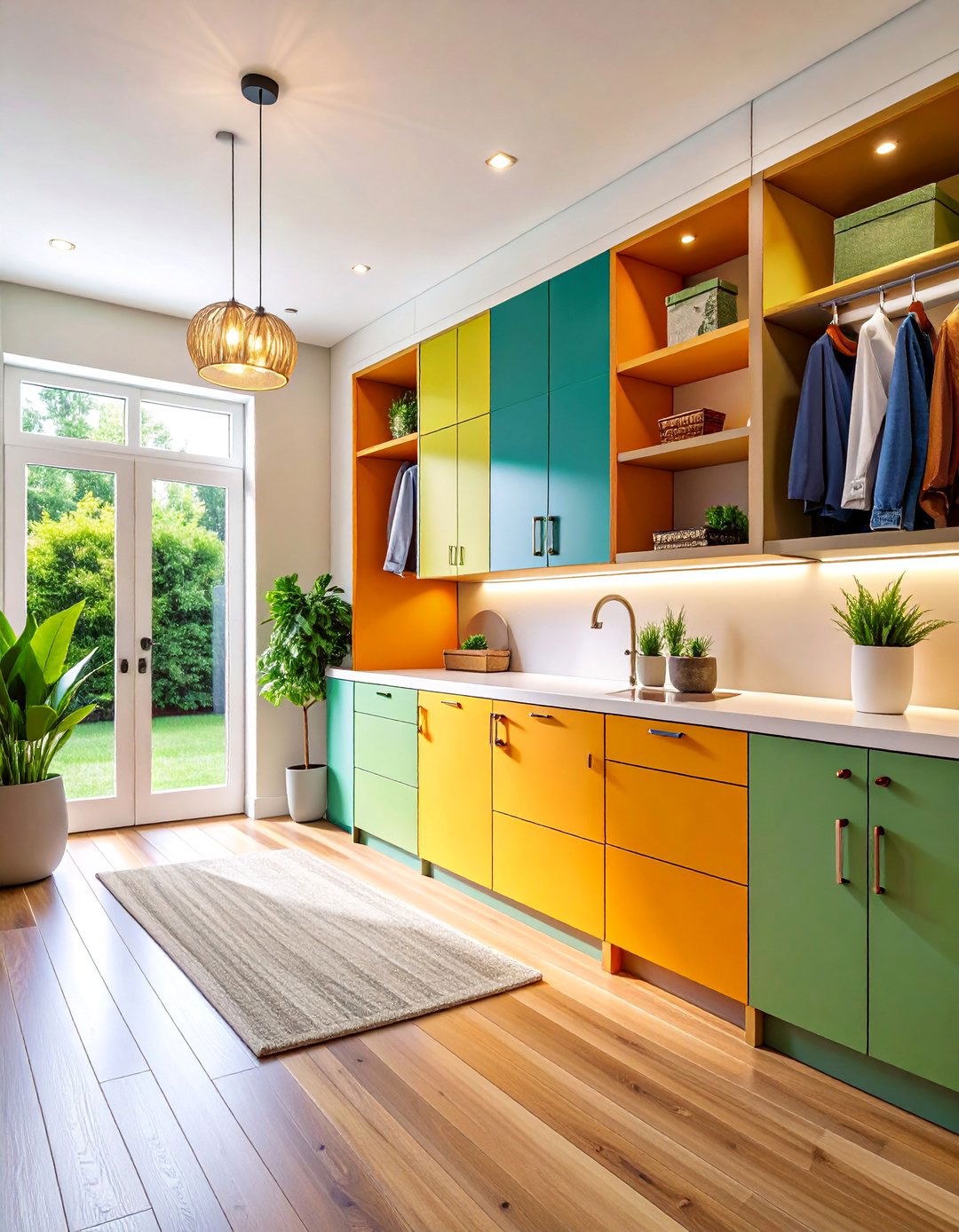 Contemporary Mudroom with Handleless Cabinets - 25 Mud Room Ideas