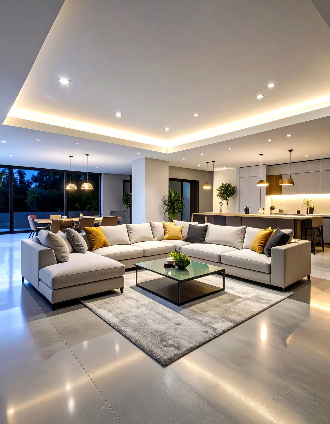 Contemporary Open Concept Living Space - 25 basement decorating ideas