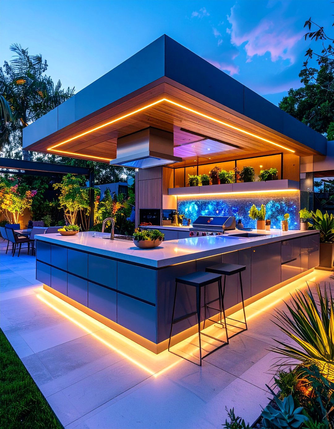 Contemporary Outdoor Kitchen with Smart Technology Integration - 25 Outdoor Kitchen Designs