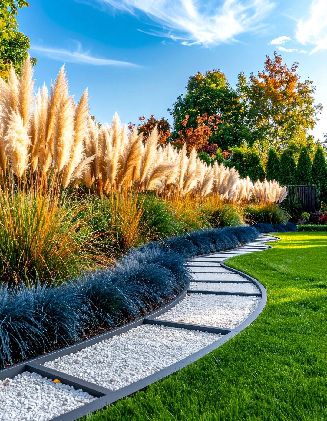 Contemporary Parterre with Ornamental Grasses - 25 Parterre Garden Ideas
