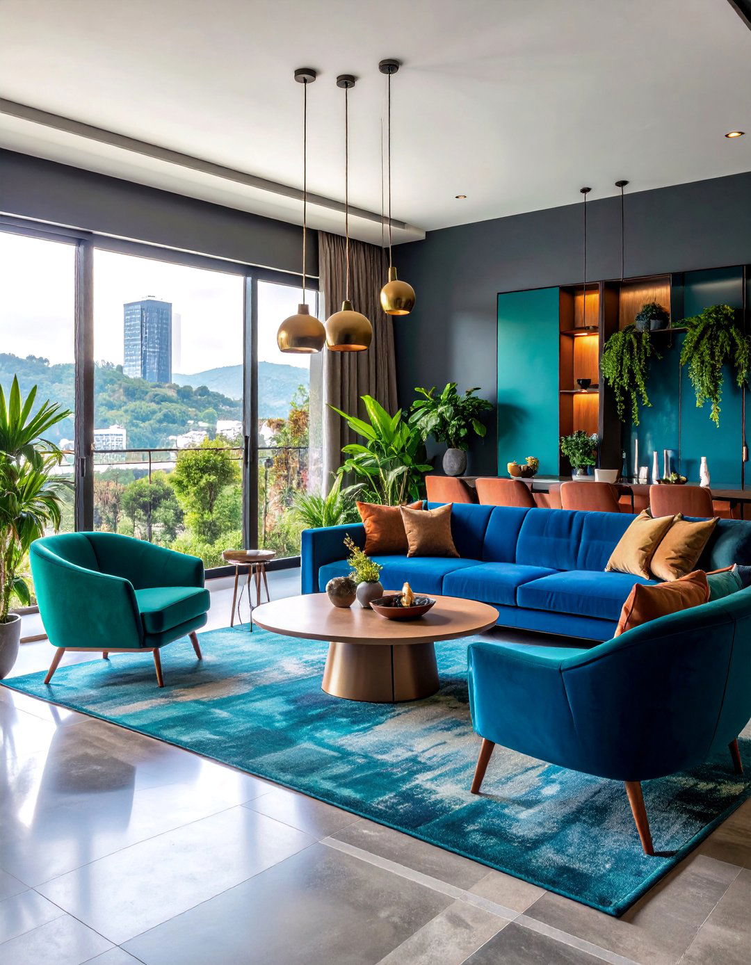 Contemporary Penthouse with Bold Color Accents - 25 Penthouse Design Ideas