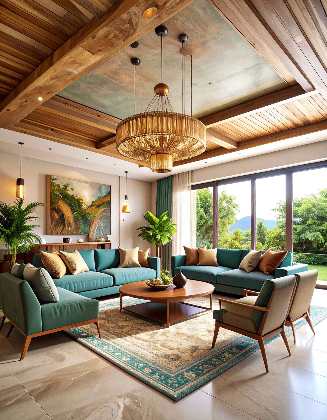 Contemporary Pop Ceiling with Mixed Materials - 25 Pop Ceiling Design Ideas