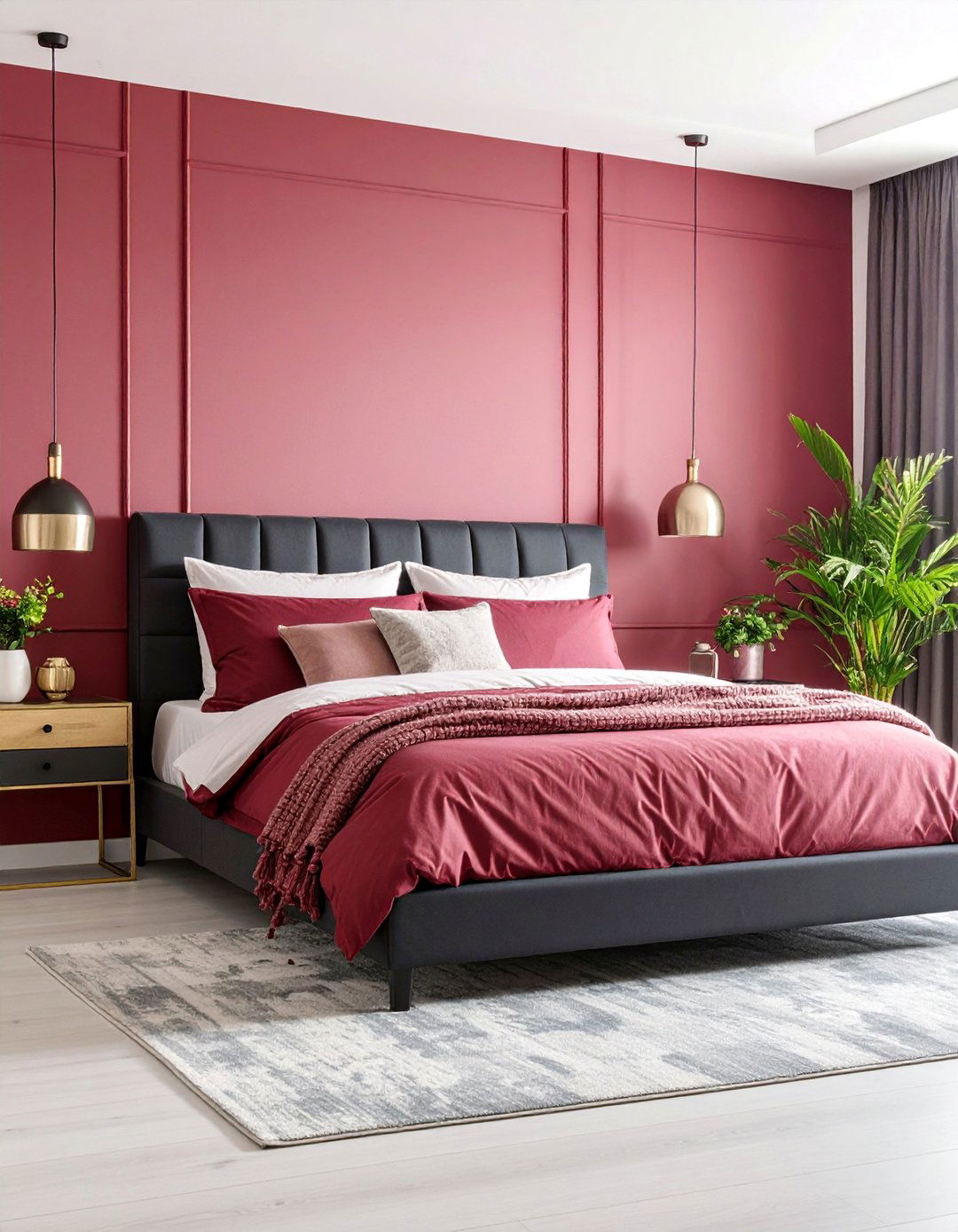 Contemporary Red Ombre Bedroom Gradient - 25 Red Bedroom Ideas