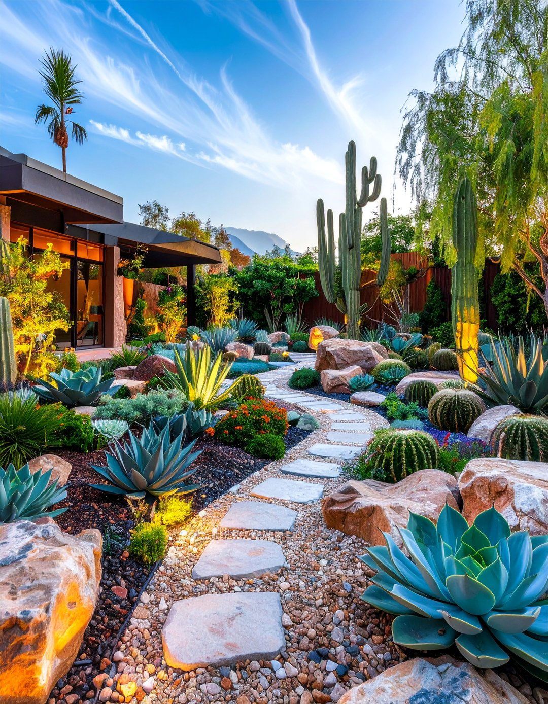 Contemporary Rock Garden with Sculptural Elements - 25 Modern Backyard Ideas