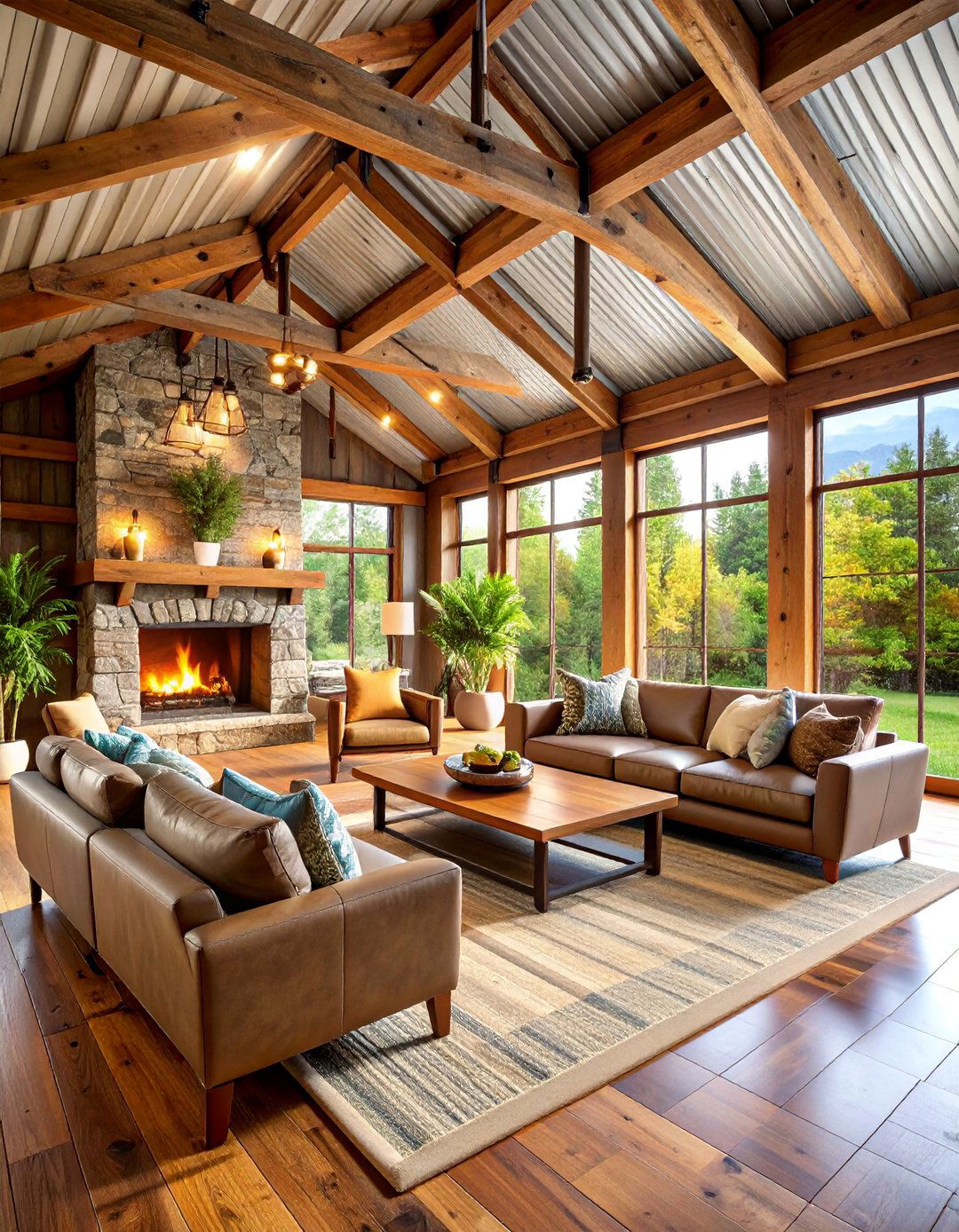 Contemporary Rustic Tin Ceiling Great Room - 25 Tin Ceiling