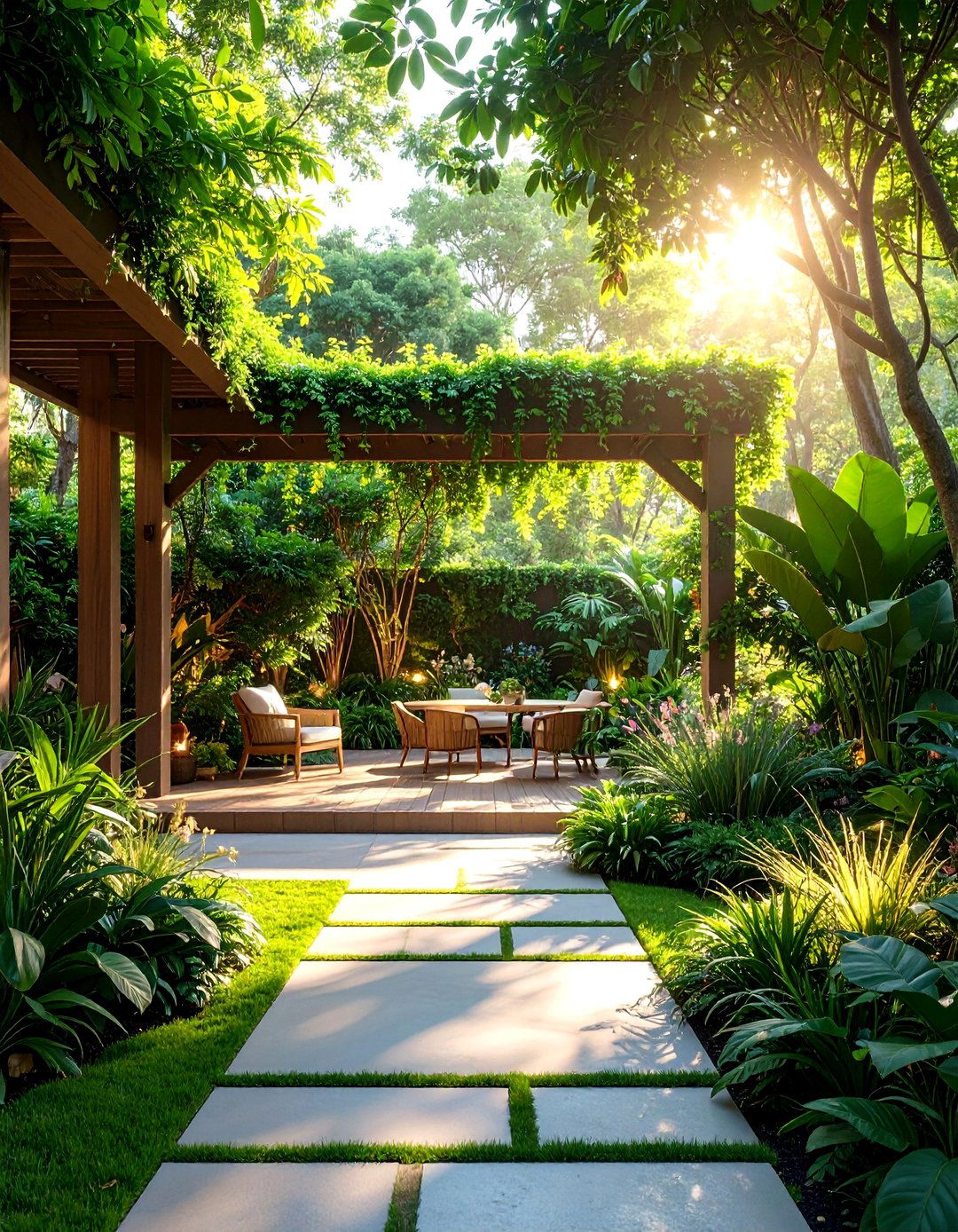 Contemporary Shade Garden with Architectural Foliage - 25 Modern Small Garden Ideas