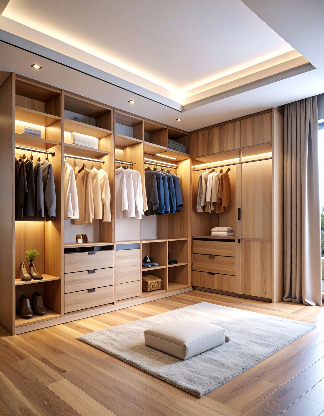Contemporary Sliding Track Closet System - 25 closet curtain ideas