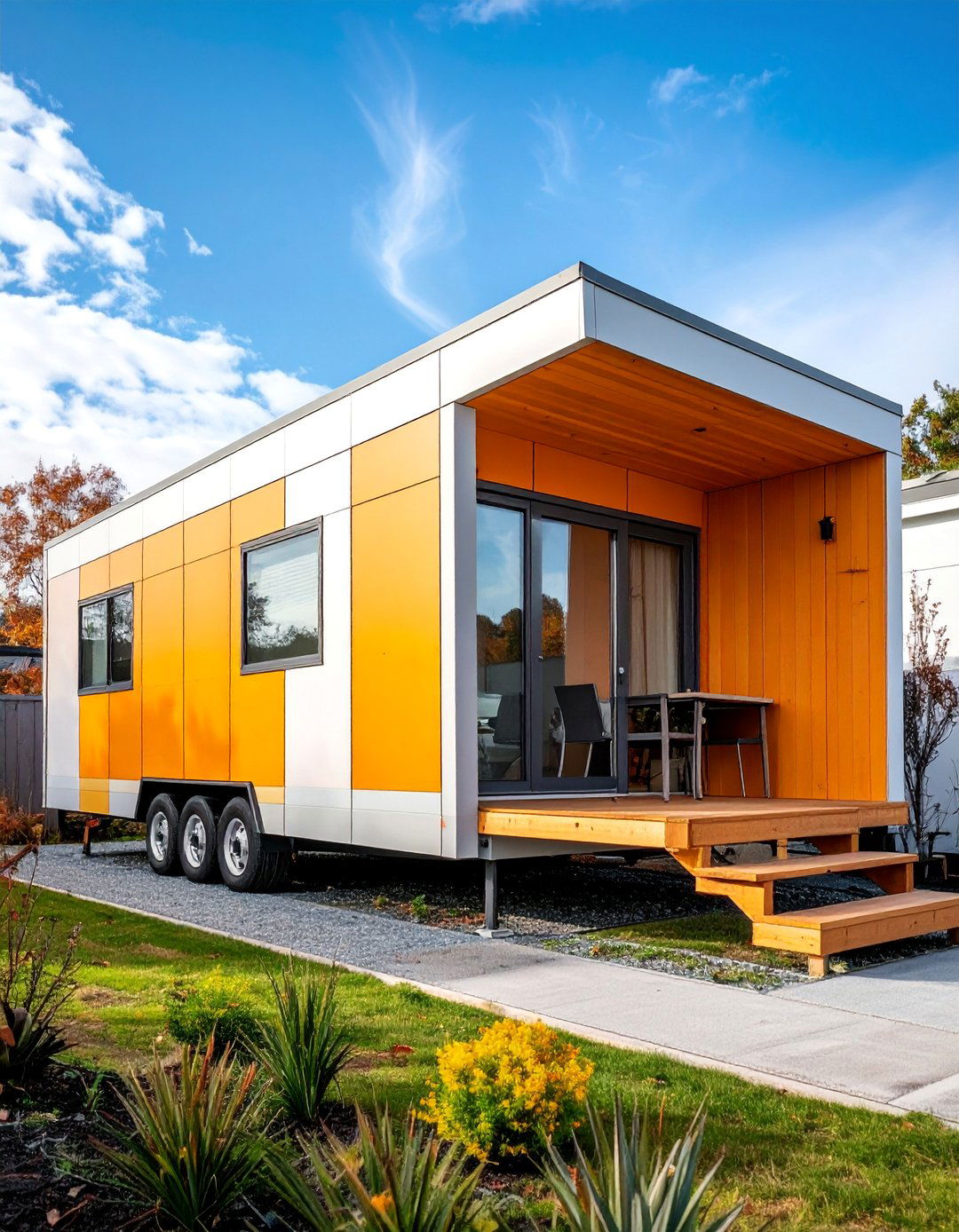 Contemporary Smooth Panel System with Geometric Interest - 25 Mobile Home Siding Design Ideas