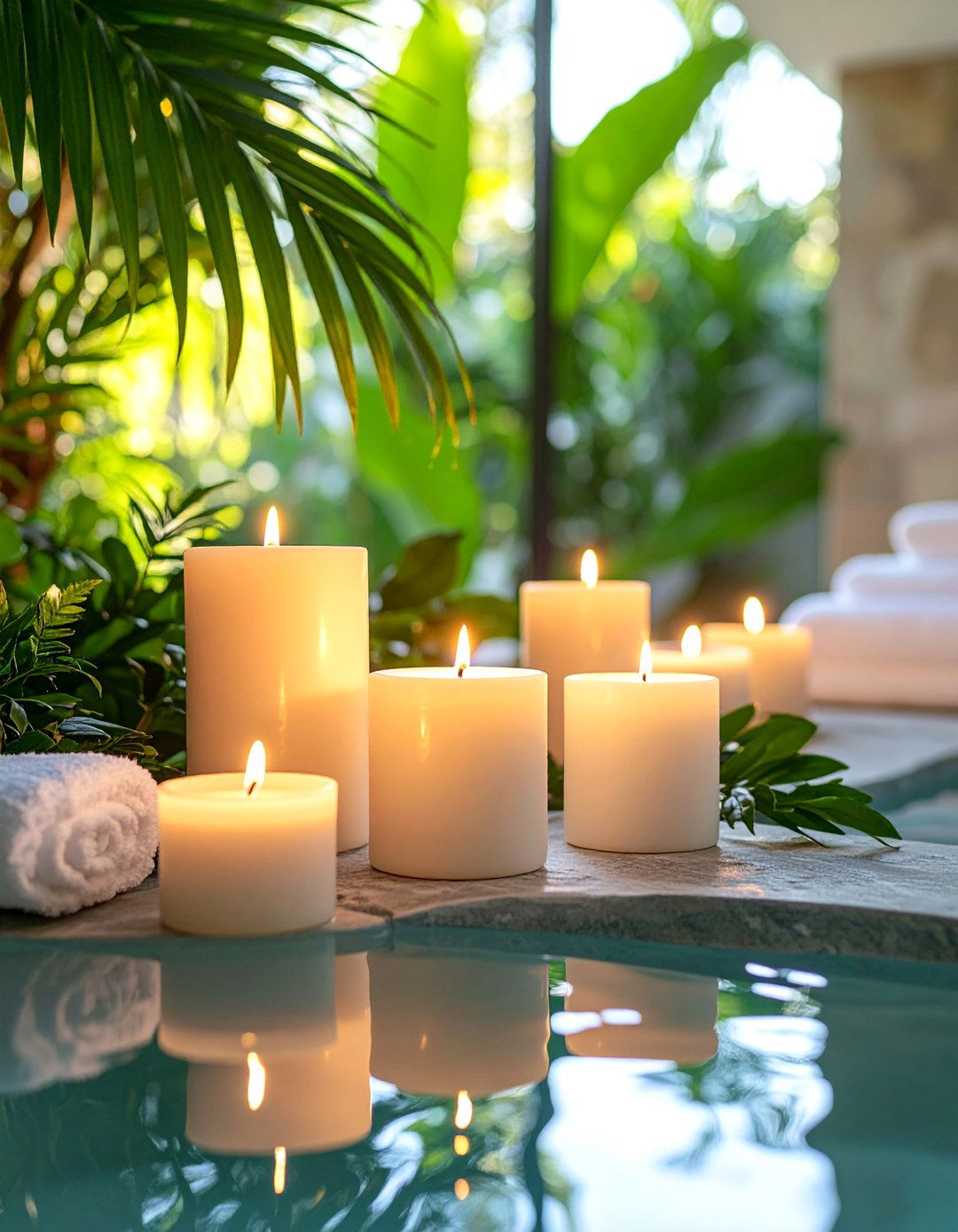 Contemporary Spa Bathroom Candle Retreat - 25 Decorating With Candles