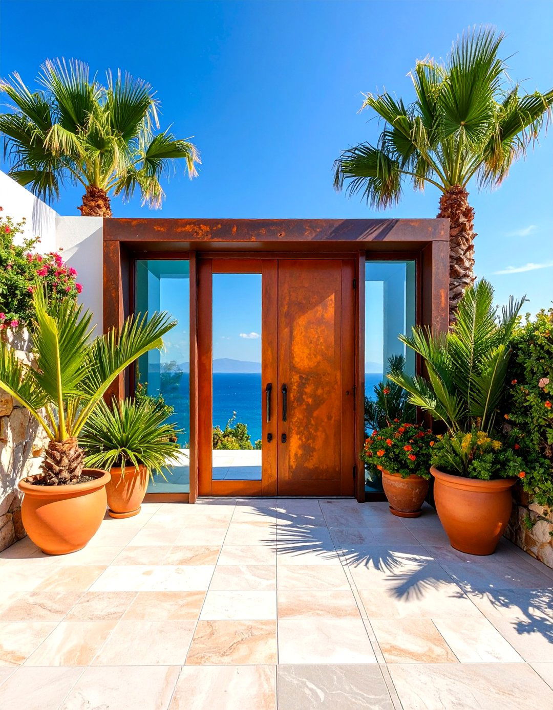 Contemporary Steel and Glass Door - 25 Mediterranean Front Door Ideas