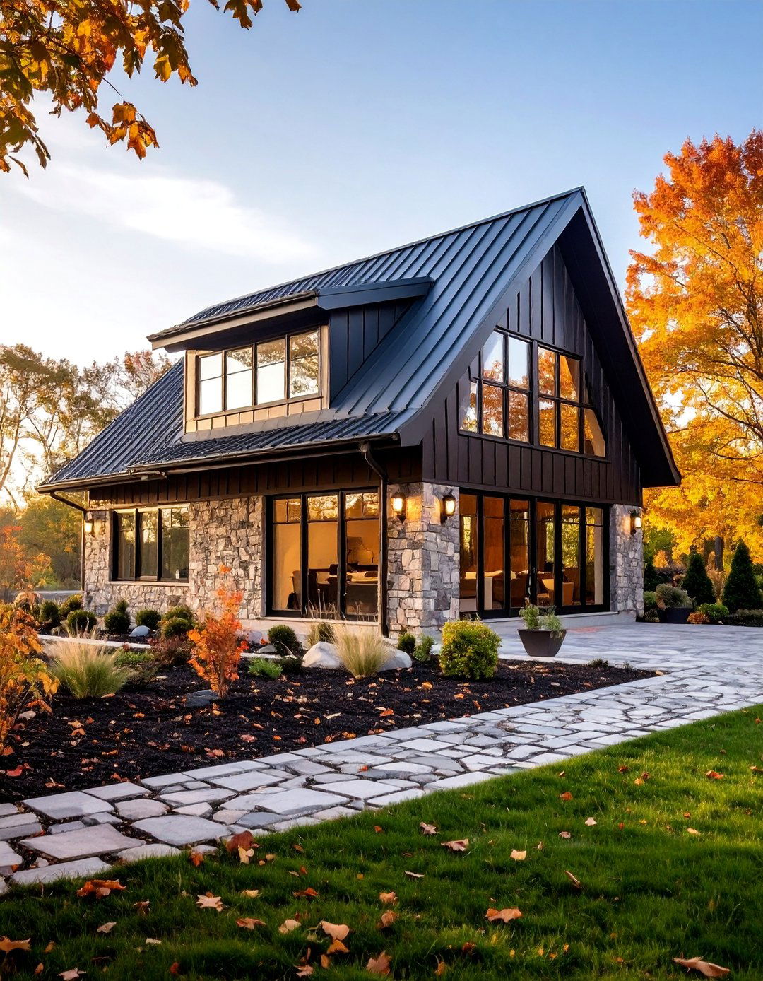 Contemporary Stone and Metal Barn House - 25 Barn House Exterior Ideas