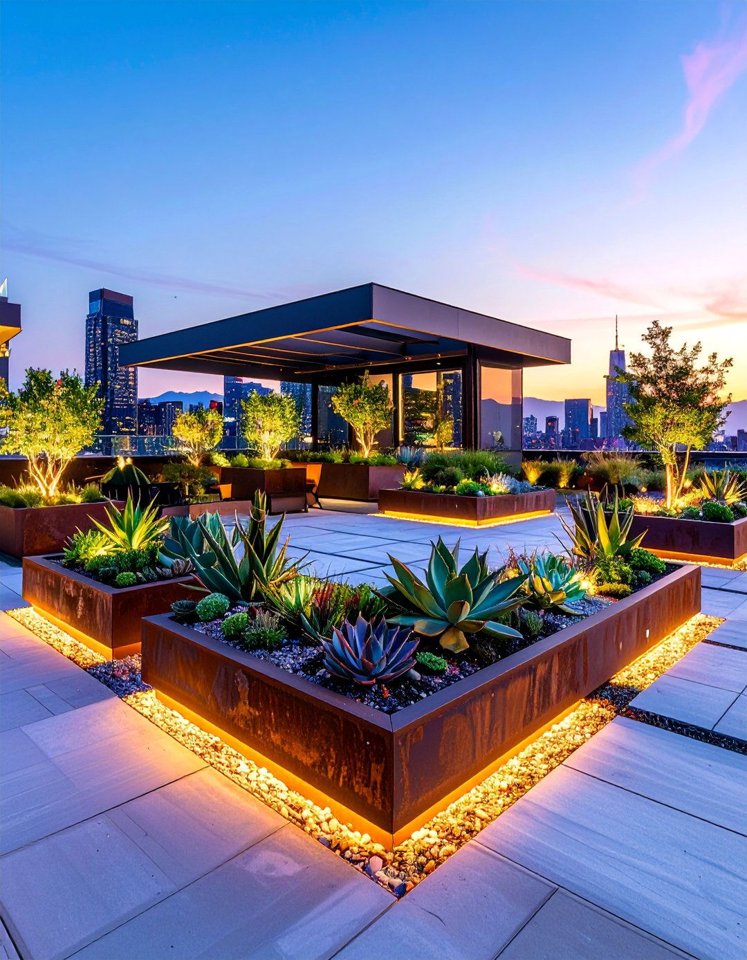 Contemporary Succulent Landscape - 25 Rooftop Garden Ideas