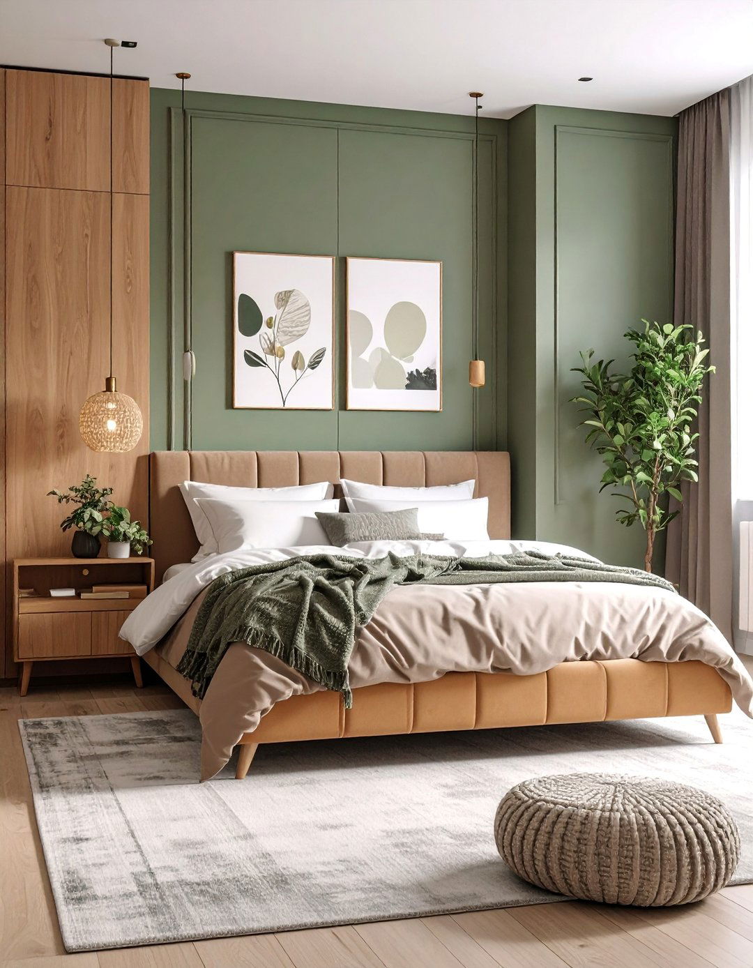Contemporary Taupe Bedroom with Built in Storage - 25 Taupe Bedroom Ideas