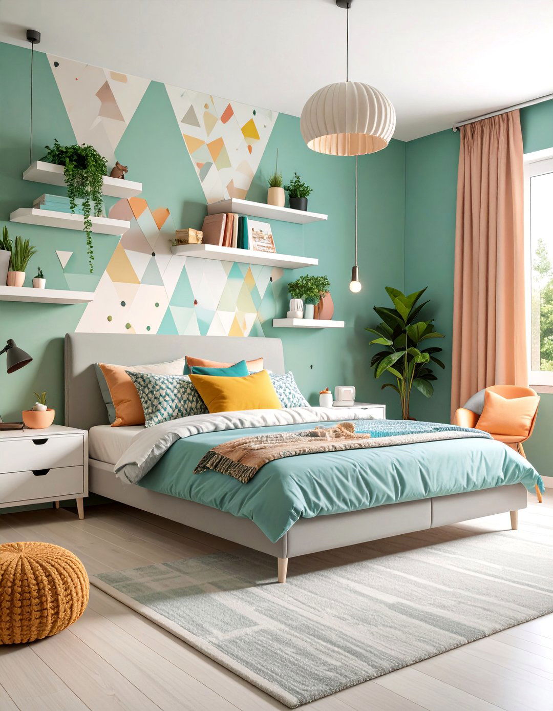 Contemporary Teen Bedroom in Grey and White - 25 Grey and White House Interior Design Ideas