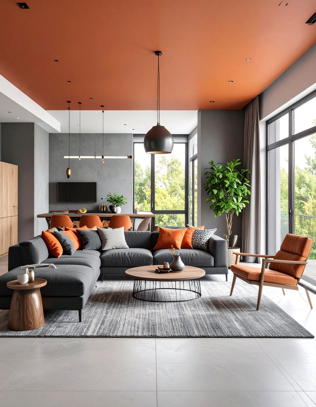Contemporary Terracotta Ceiling Living Room - 25 terracotta living room ideas