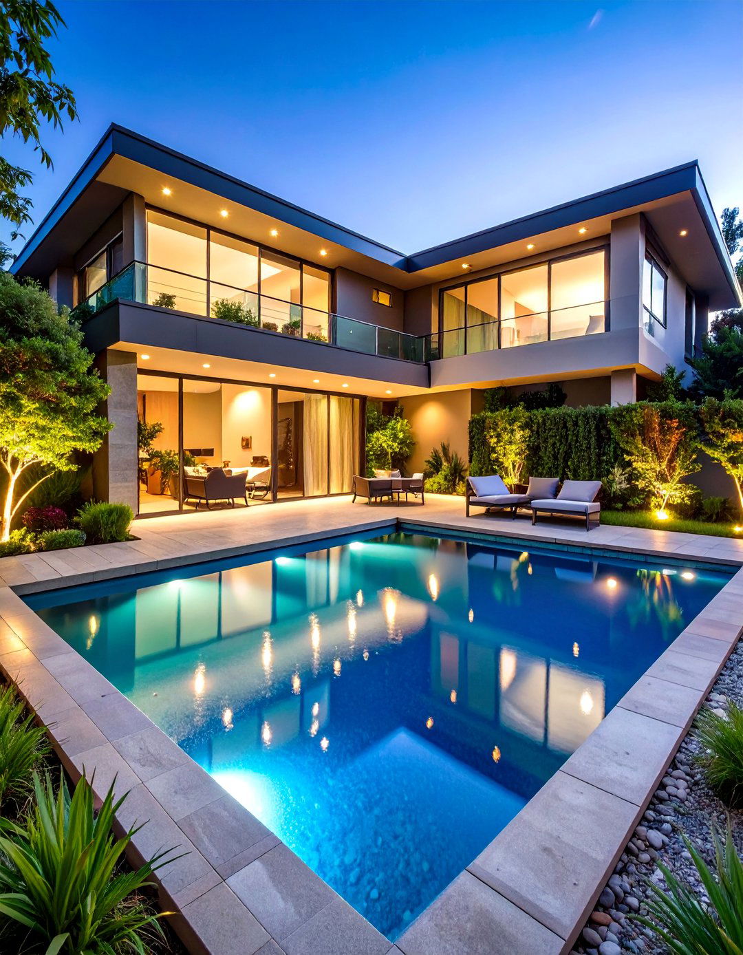 Contemporary Townhouse Backyard with Water Features - 25 Townhouse Backyard Ideas