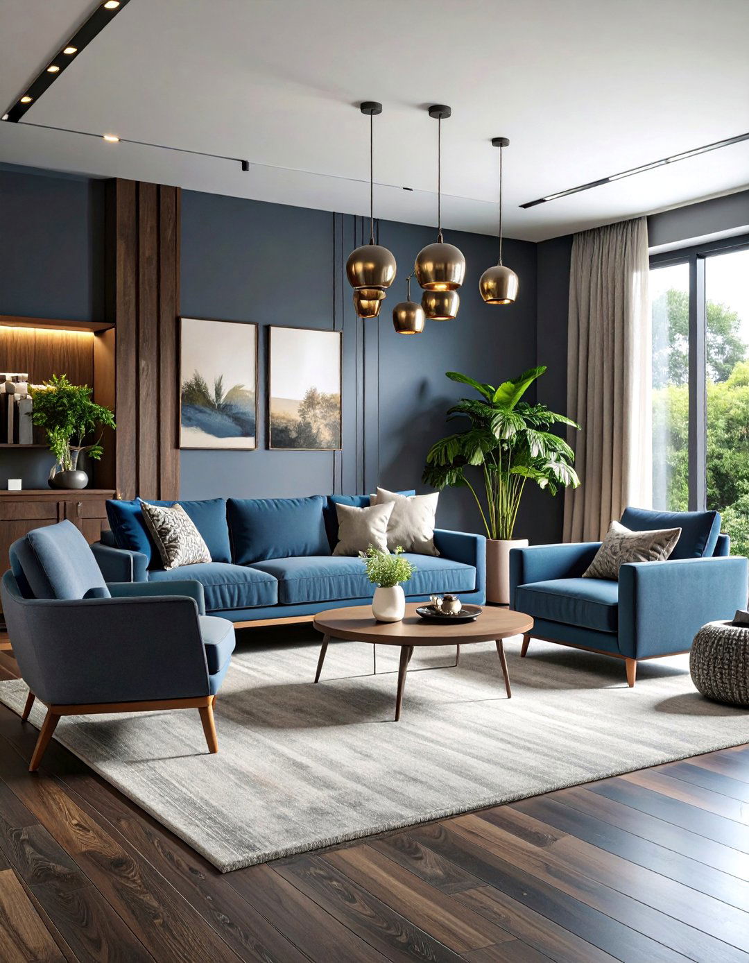 Contemporary Transitional Grey Living Room with Mixed Materials - 25 Grey Living Room With Dark Wood Floors