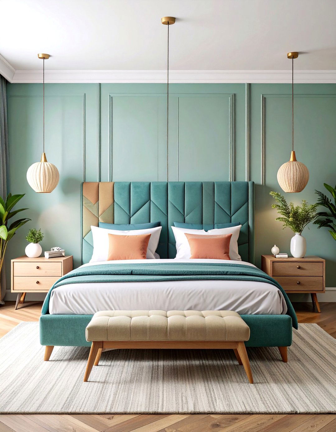 Contemporary Twin Bedroom with Bold Accents - 25 Twin Bedroom Ideas