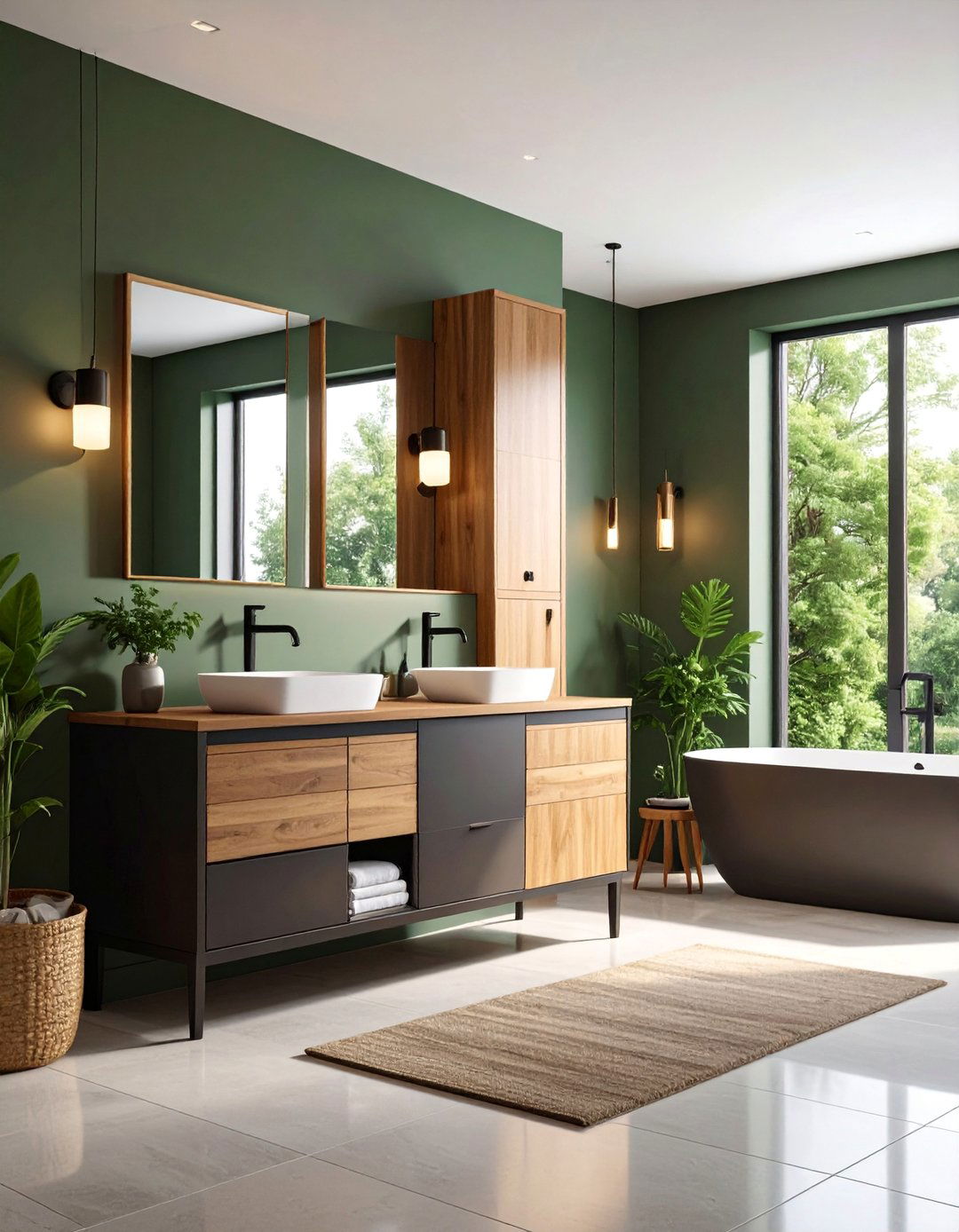 Contemporary Two Tone Bathroom Cabinet - 25 Bathroom Cabinet Ideas