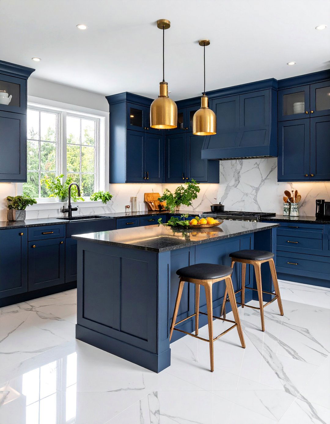 Contemporary Two Tone Black Granite Kitchen - 25 Black Granite Countertops Kitchen Ideas