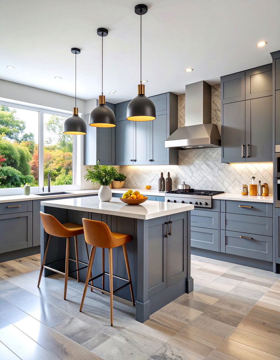 Contemporary U Shaped Kitchen with Contrasting Islands - 25 U Shaped Kitchen Ideas