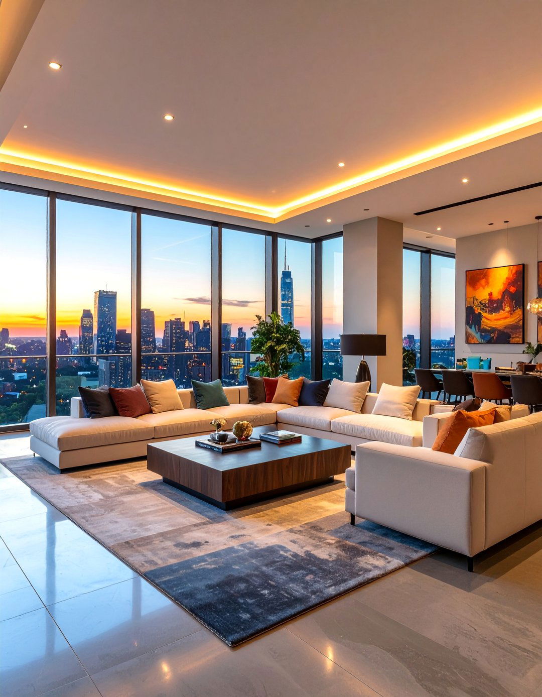 Contemporary Urban Cigar Penthouse with City Views - 25 Cigar Room Ideas