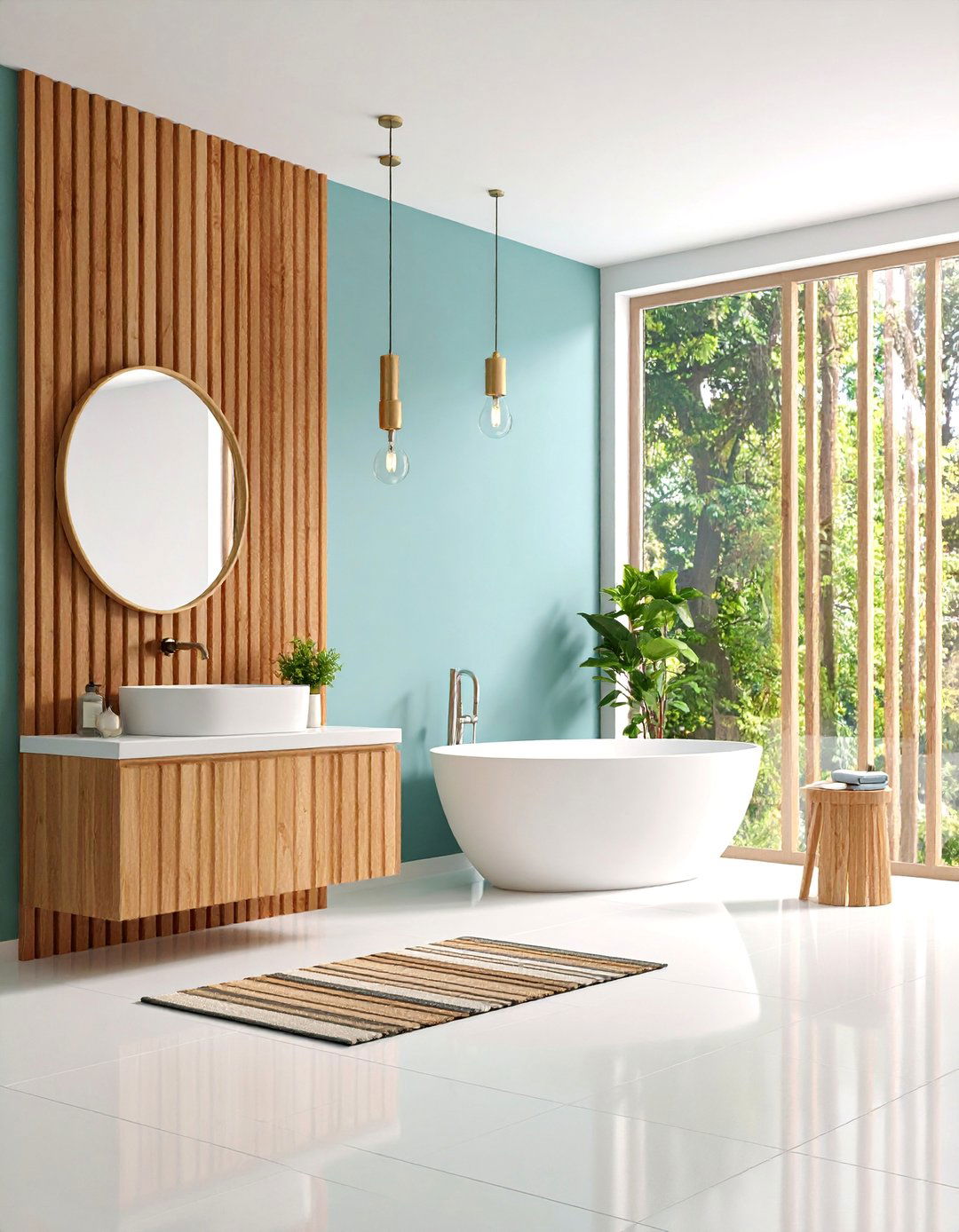 Contemporary Vertical Slat Wainscoting - 25 Powder Room Wainscoting Ideas