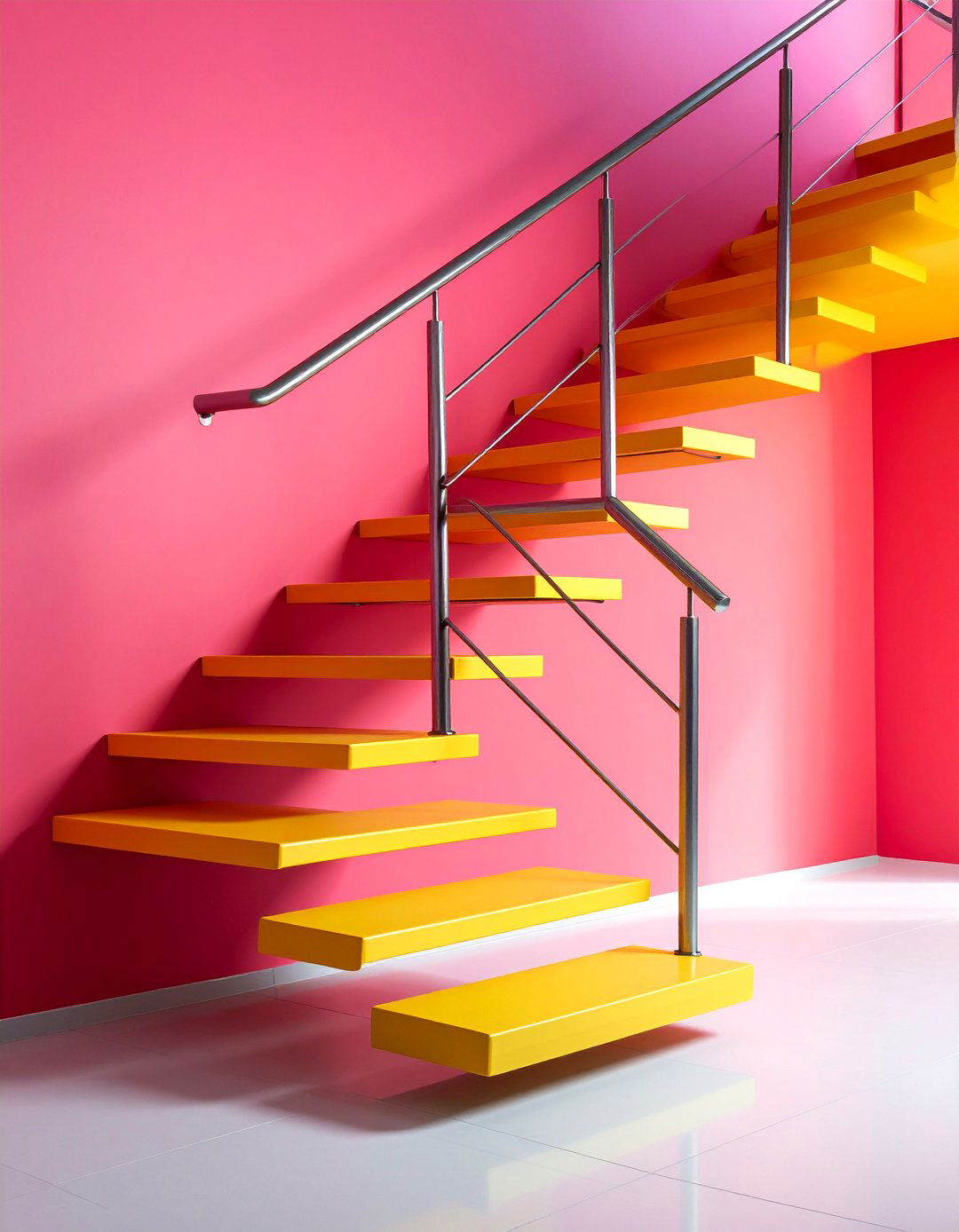 Contemporary Wall Mounted Float System - 25 Stair Railing Ideas