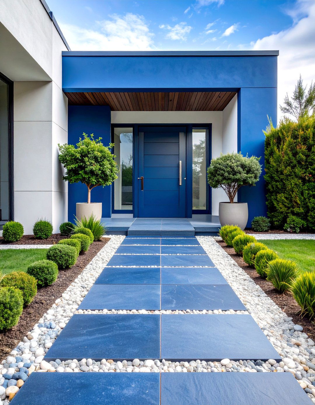 Contemporary Wide Bluestone Walkway with Minimalist Design - 25 Bluestone Walkway Ideas
