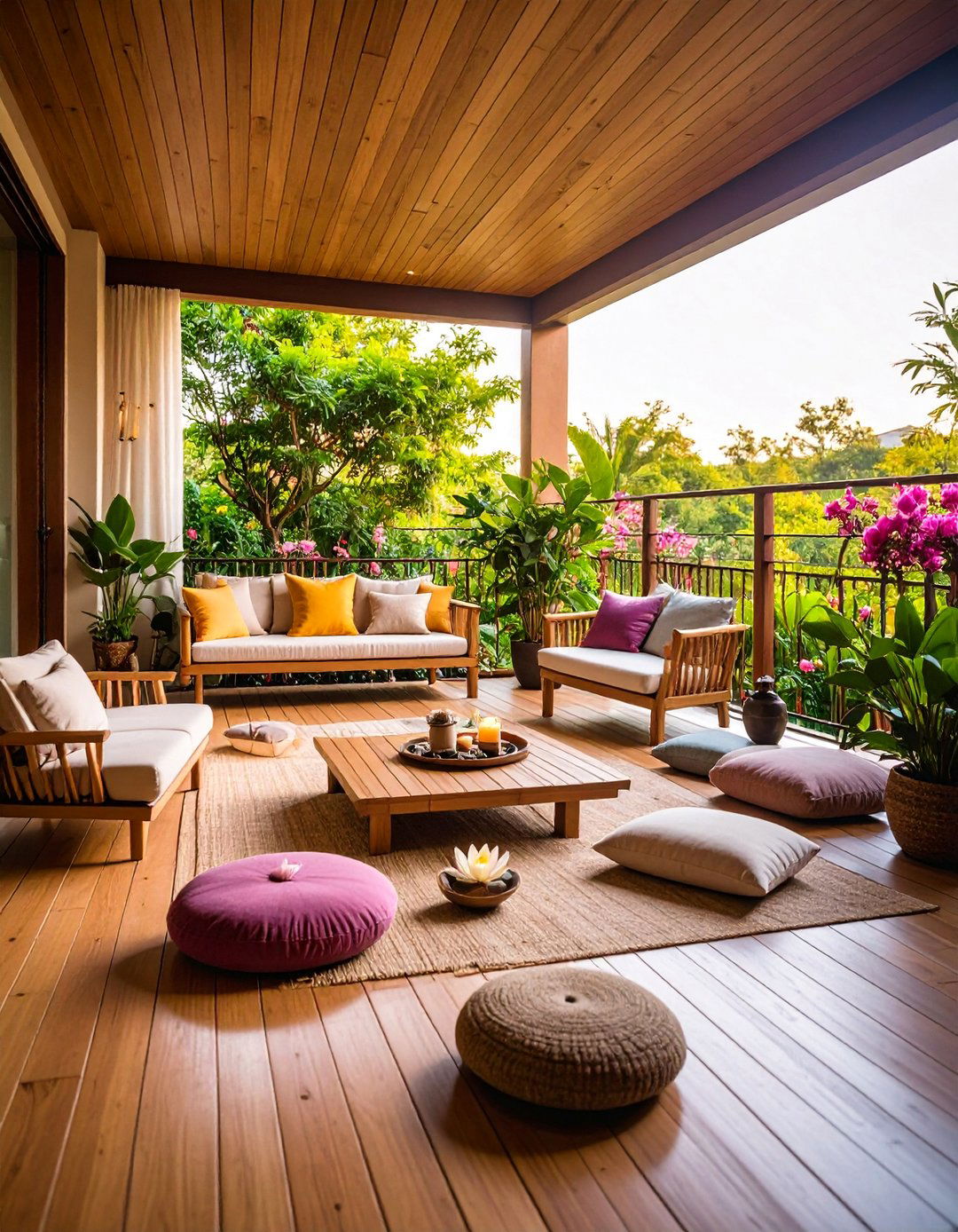 Contemporary Zen Retreat with Natural Elements - 25 Balcony Deck Ideas