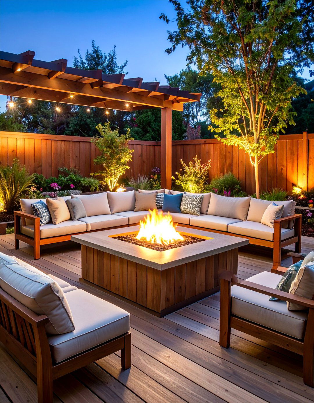 Conversation Pit with Built In Seating - 25 Deck Seating Ideas