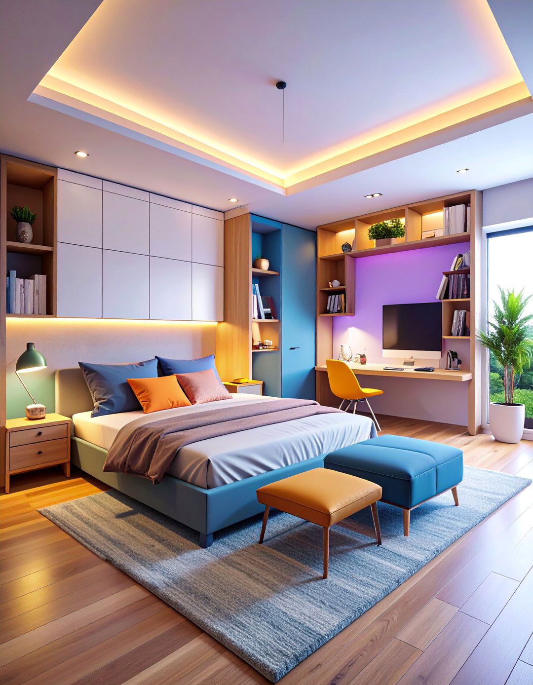 Convertible Guest Room with Murphy Bed System - 25 Small Bedroom Ideas